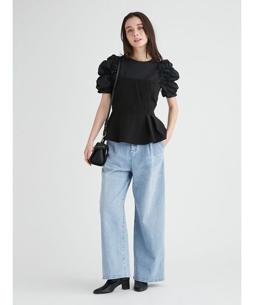 ハイウエストワイドデニムパンツ 予めご了承ください