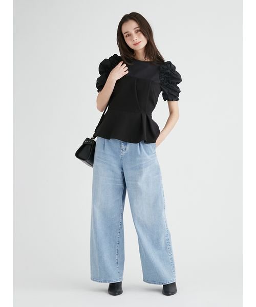 ハイウエストワイドデニムパンツ 予めご了承ください