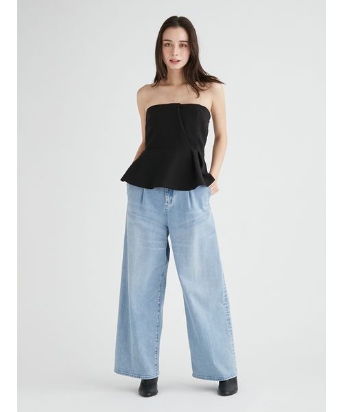 ハイウエストワイドデニムパンツ 予めご了承ください