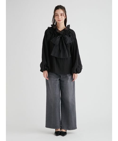 ハイウエストワイドデニムパンツ 予めご了承ください