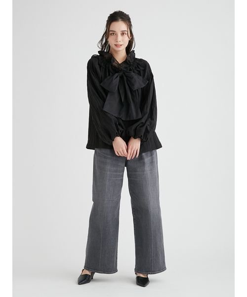 ハイウエストワイドデニムパンツ 予めご了承ください