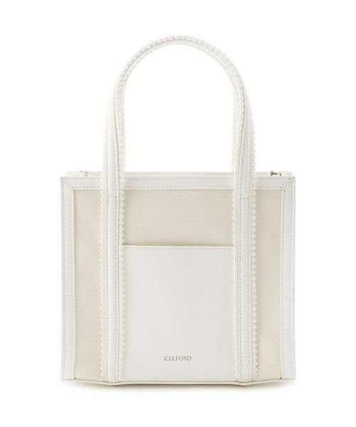 パールトリミングキャンバスコンビバッグ 予めご了承ください