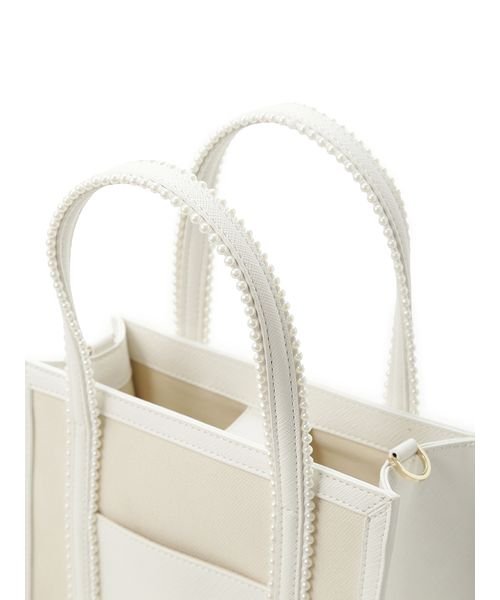 パールトリミングキャンバスコンビバッグ 予めご了承ください