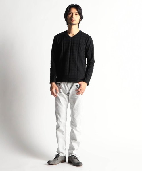 黒顔料ビットデニムパンツ 