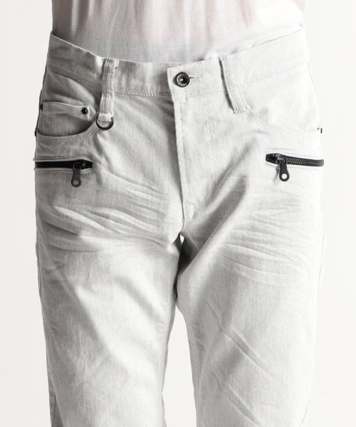 黒顔料ビットデニムパンツ 