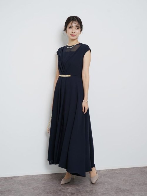 アクセントゴールドドレス×レースパンツセットアップ(505856764  