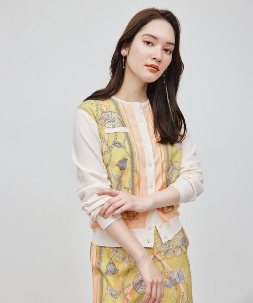 【洗える】ヴィンテージスカーフプリントカーディガン【セットアップ対応】 品番 GGM24020