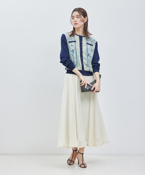 【洗える】ヴィンテージスカーフプリントカーディガン【セットアップ対応】 品番 GGM24020