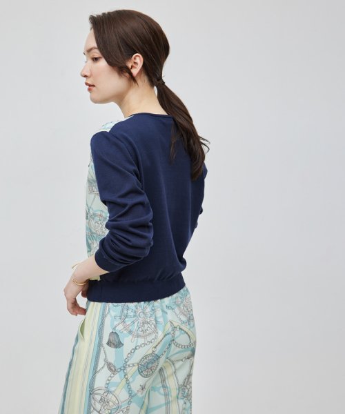 【洗える】ヴィンテージスカーフプリントカーディガン【セットアップ対応】 品番 GGM24020