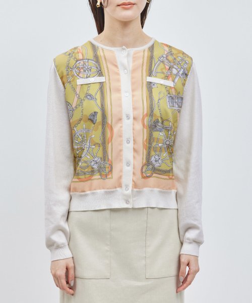 【洗える】ヴィンテージスカーフプリントカーディガン【セットアップ対応】 品番 GGM24020