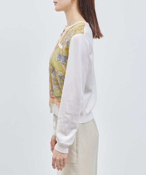 【洗える】ヴィンテージスカーフプリントカーディガン【セットアップ対応】 品番 GGM24020