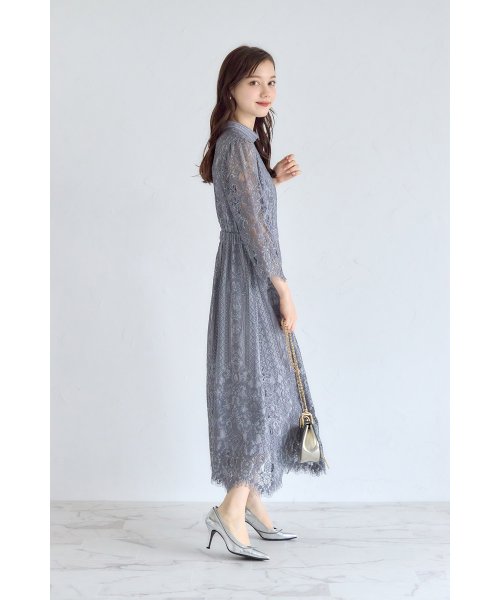 tocco closet(トッコクローゼット)/裾スカラップカットパネルレース×ラインレースワンピース/img11