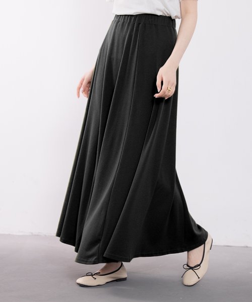 SEU(エスイイユウ)/S－XLまで対応落ち感が美しいAラインロング丈スカート/img03