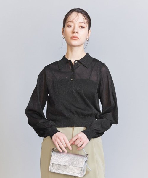 BEAUTY&YOUTH UNITED ARROWS(ビューティーアンドユース　ユナイテッドアローズ)/シアーラメ ポロニット －ウォッシャブル－/img04