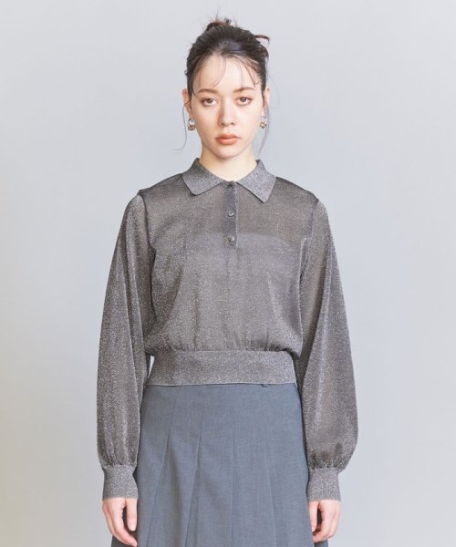 BEAUTY&YOUTH UNITED ARROWS(ビューティーアンドユース　ユナイテッドアローズ)/シアーラメ ポロニット －ウォッシャブル－/img07