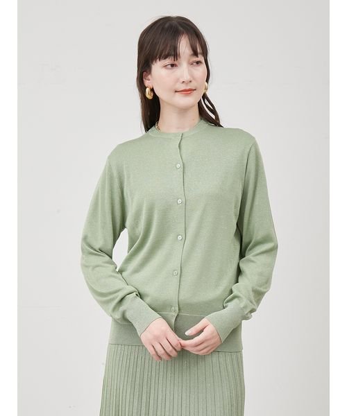  【WEB限定カラー】SET UPラメニットクルーネックカーディガン