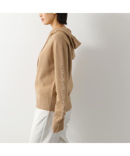 MAX MARA ニット フーディー ANANAS ロゴ ビジュー MARA MAX ニット フーディー ANANAS ロゴ