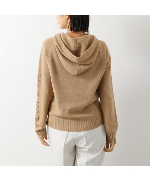 MAX MARA ニット フーディー ANANAS ロゴ ビジュー MARA MAX ニット フーディー ANANAS ロゴ