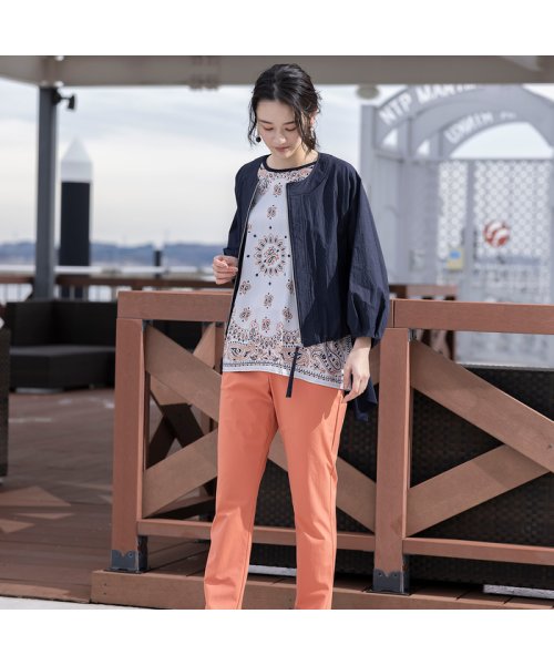 ショート丈・ラグランスリーブジップアップブルゾン 