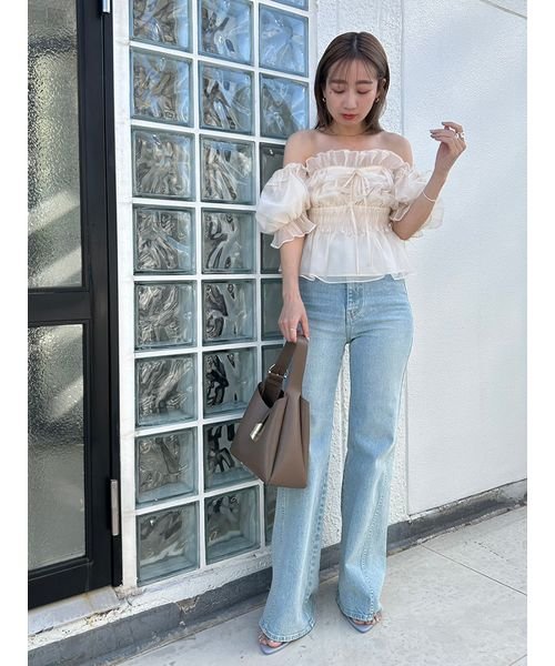 Sustainableストレッチフレアデニムパンツ 予めご了承ください