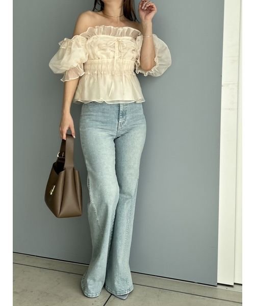 Sustainableストレッチフレアデニムパンツ 予めご了承ください