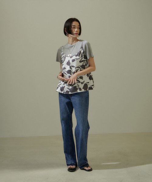 【追加】COTTON USAセミフレアデニム2 ■モデル身長 着用サイズ COTTON 166cm ショートヘアモデル