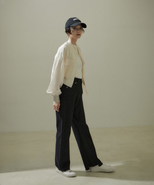 【追加】COTTON USAセミフレアデニム2 ■モデル身長 着用サイズ COTTON 166cm ショートヘアモデル