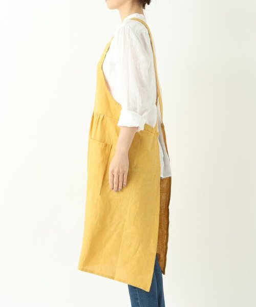 ２１２ＫＩＴＣＨＥＮ　ＳＴＯＲＥ(212キッチンストア)/リネンギャザーワンピースエプロン ヤマブキ ＜LINEN&BASIC リネンアンドベーシック＞/img02