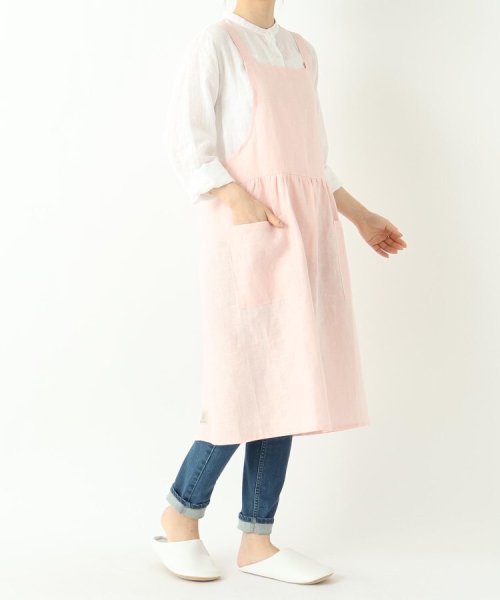 ２１２ＫＩＴＣＨＥＮ　ＳＴＯＲＥ(212キッチンストア)/リネンギャザーワンピースエプロン チェリーピンク ＜LINEN&BASIC リネンアンドベーシック＞/img09