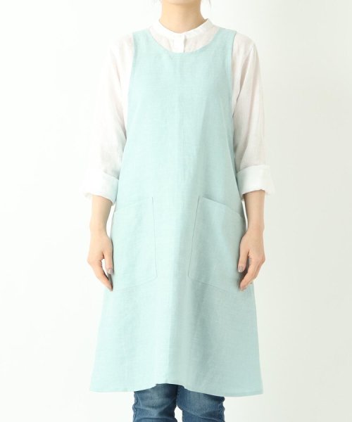 ２１２ＫＩＴＣＨＥＮ　ＳＴＯＲＥ(212キッチンストア)/スルーワンピースエプロン ミント ＜LINEN&BASIC リネンアンドベーシック＞/img01