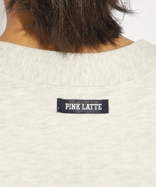 PINK-latte(ピンク　ラテ)/裏毛ツイルアップリケロゴカーデ/img07