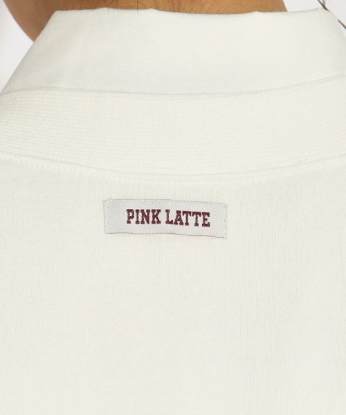 PINK-latte(ピンク　ラテ)/裏毛ツイルアップリケロゴカーデ/img12