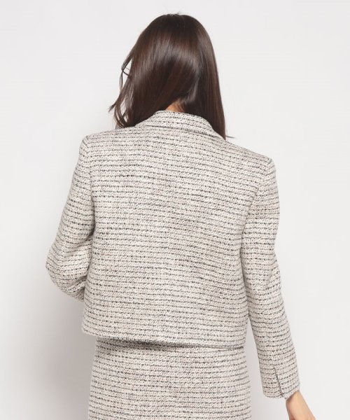 【セットアップ対応商品】ジャケット　PRESTON TWEED LS CROP JK 商品説明コットンベースに仕上げた、ミックツイードの美しい風合いが魅力的なテーラードジャケット。程よくコンパクトなデザインがキレイめコーデに J3265599880(25245円)