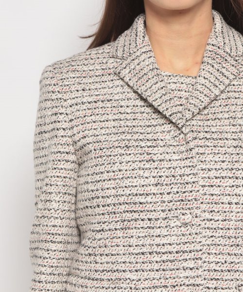 【セットアップ対応商品】ジャケット　PRESTON TWEED LS CROP JK 商品説明コットンベースに仕上げた、ミックツイードの美しい風合いが魅力的なテーラードジャケット。程よくコンパクトなデザインがキレイめコーデに J3265599880(25245円)