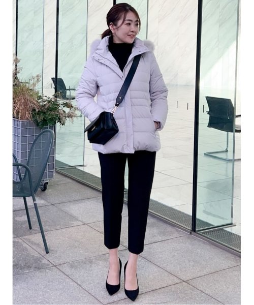 【洗える/エコ】800フィルパワーの高品質！機能性と美シルエットを叶えるダウンコート ミュラー種ホワイトダックの大きいダウンボールを使用しているため