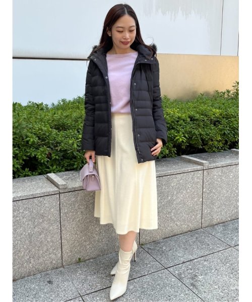 【洗える/エコ】800フィルパワーの高品質！機能性と美シルエットを叶えるダウンコート ミュラー種ホワイトダックの大きいダウンボールを使用しているため