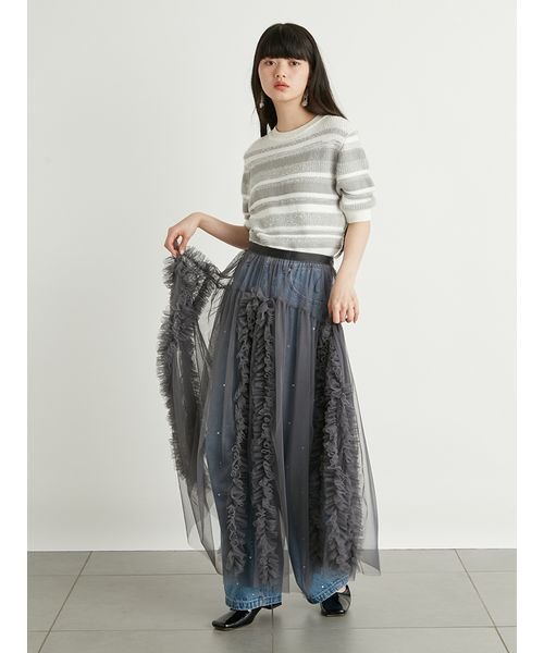 ラッフルボリュームチュールスカート 予めご了承ください