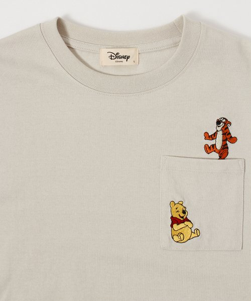 DISNEY(DISNEY)/【DISNEY/ディズニー】天竺ポケ付き長袖Ｔシャツ ミッキー/ミニー/プーさん/ティガー/img01