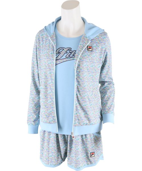 【テニス】ミックスニットプリント フルジップパーカー レディース テニス