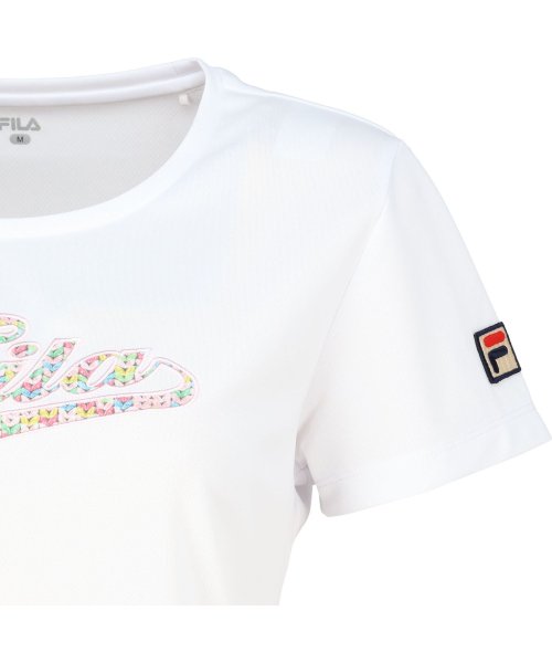 FILA（ZETT Ladies）(フィラ（ゼット　レディース）)/【テニス】ミックスニットプリント アップリケロゴ クルーネックTシャツ レディース/img07