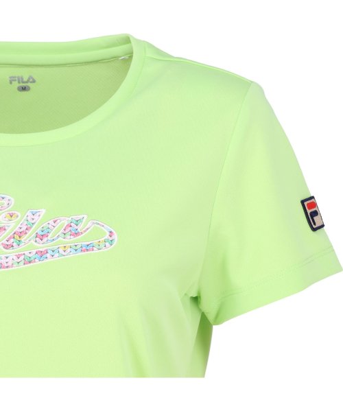 FILA（ZETT Ladies）(フィラ（ゼット　レディース）)/【テニス】ミックスニットプリント アップリケロゴ クルーネックTシャツ レディース/img10