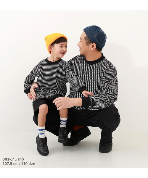 devirock(デビロック)/ボーダー ビッグシルエット 袖リブ 長袖Tシャツ 子供服 キッズ ベビー 男の子 女の子 トップス 長袖Tシャツ ロンT 綿100% 親子リンク 親子コーデ リ/img09