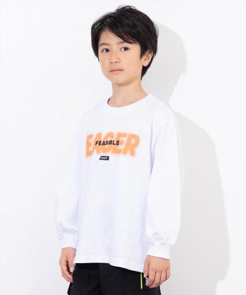 ANAP KIDS(アナップキッズ)/スプレーロゴ プリント ビッグ ロンT 長袖 Tシャツ/img07