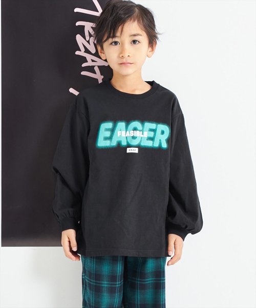 ANAP KIDS(アナップキッズ)/スプレーロゴ プリント ビッグ ロンT 長袖 Tシャツ/img11