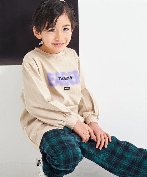 ANAP KIDS(アナップキッズ)/スプレーロゴ プリント ビッグ ロンT 長袖 Tシャツ/img17