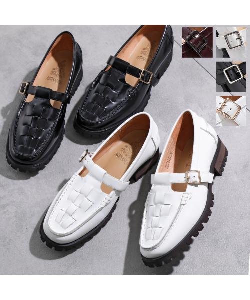 ARTESANOS ローファー NSH312 8H FLRENTIC Tストラップ 8H ARTESANOS ローファー NSH312 FLRENTIC カラー BLANCO NEGRO