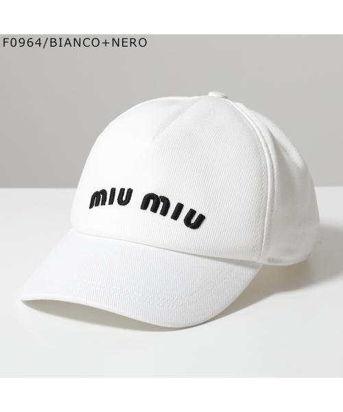 MIUMIU ベースボールキャップ 5HC179 2DP1 刺繍 ロゴ ベースボールキャップ 5HC179 刺繍