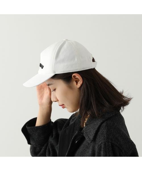 MIUMIU ベースボールキャップ 5HC179 2DP1 刺繍 ロゴ ベースボールキャップ 5HC179 刺繍