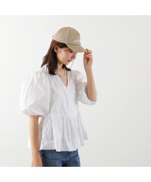 MIUMIU ベースボールキャップ 5HC179 2DP1 刺繍 ロゴ ベースボールキャップ 5HC179 刺繍