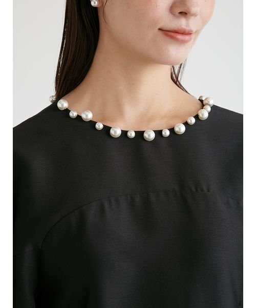 パールネックコクーンドレス 予めご了承ください